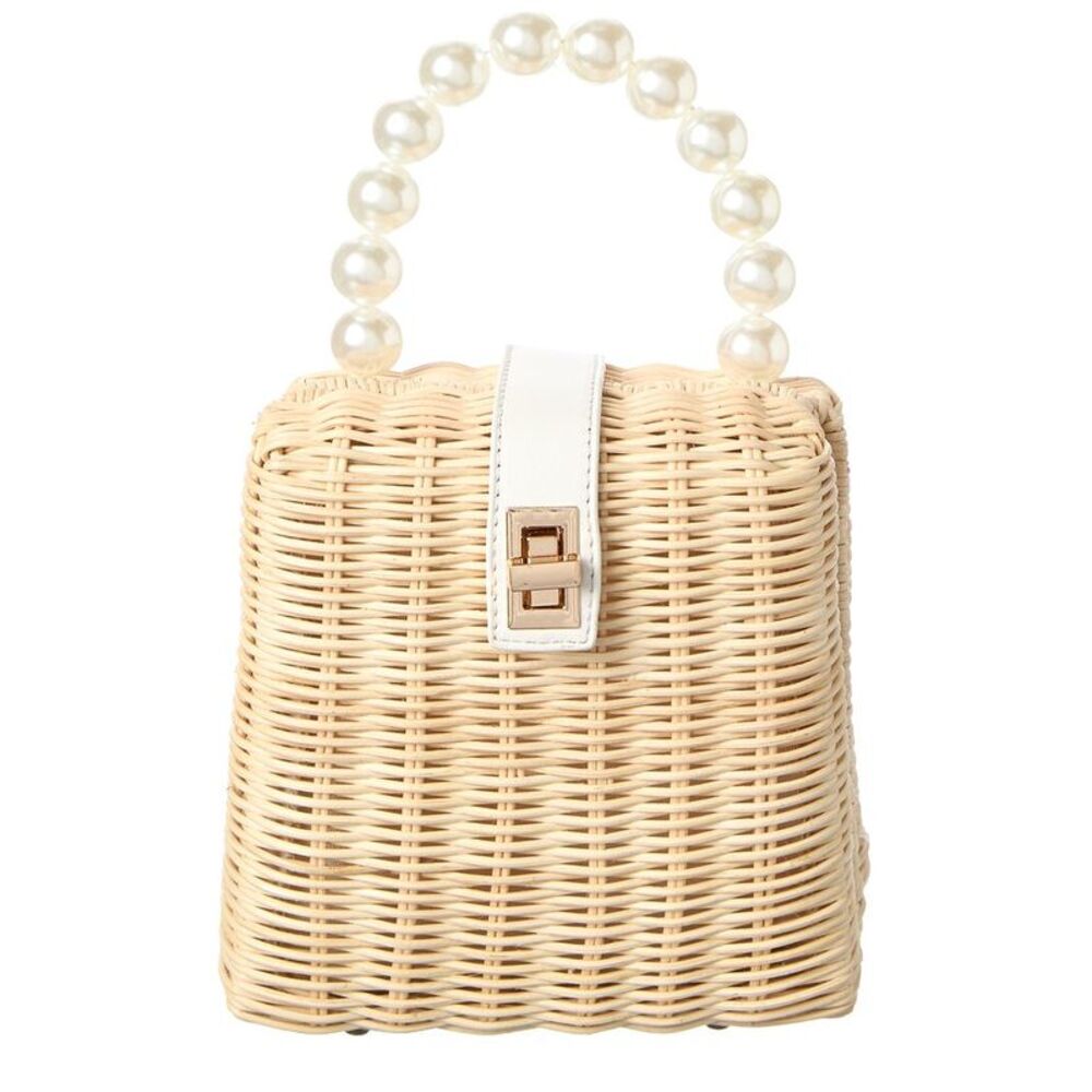 Surell Accessories Mini Straw Clutch